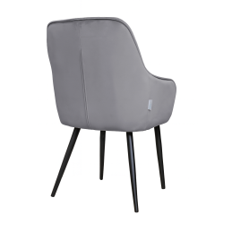 Krzesło EMMA pikowane tkanina Welur noga metalowa