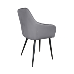 Krzesło EMMA pikowane tkanina Welur noga metalowa