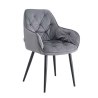 Krzesło EMMA pikowane tkanina Welur noga metalowa