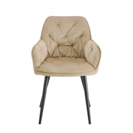 Krzesło EMMA pikowane tkanina Welur noga metalowa