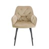 Krzesło EMMA pikowane tkanina Welur noga metalowa