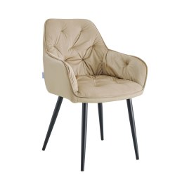 Krzesło EMMA pikowane tkanina Welur noga metalowa