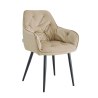 Krzesło EMMA pikowane tkanina Welur noga metalowa