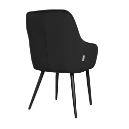 Krzesło EMMA pikowane tkanina Welur noga metalowa