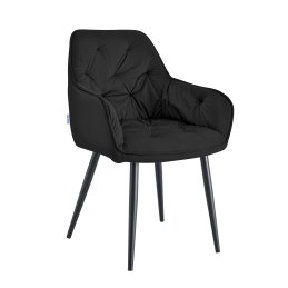 Krzesło EMMA pikowane tkanina Welur noga metalowa