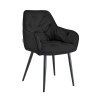Krzesło EMMA pikowane tkanina Welur noga metalowa