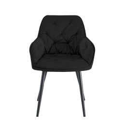 Krzesło EMMA pikowane tkanina Welur noga metalowa