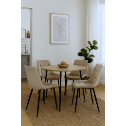 Krzesło Cherry tkanina Welur tapicerowane noga metalowa