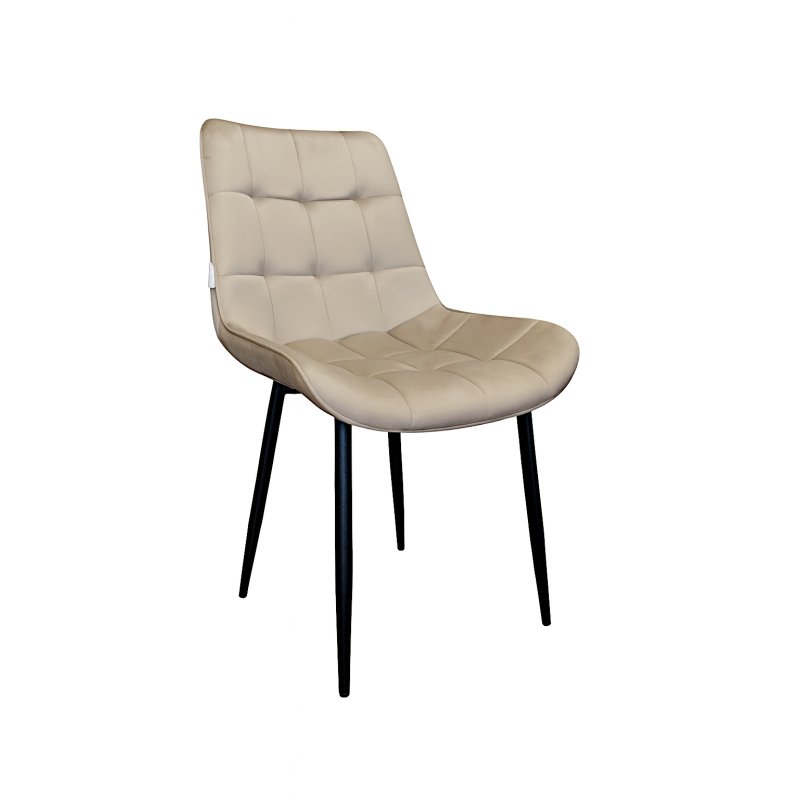 Krzesło Cherry tkanina Welur tapicerowane noga metalowa