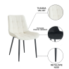 Krzesło Cherry tkanina Welur tapicerowane noga metalowa