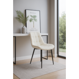 Krzesło Cherry tkanina Welur tapicerowane noga metalowa