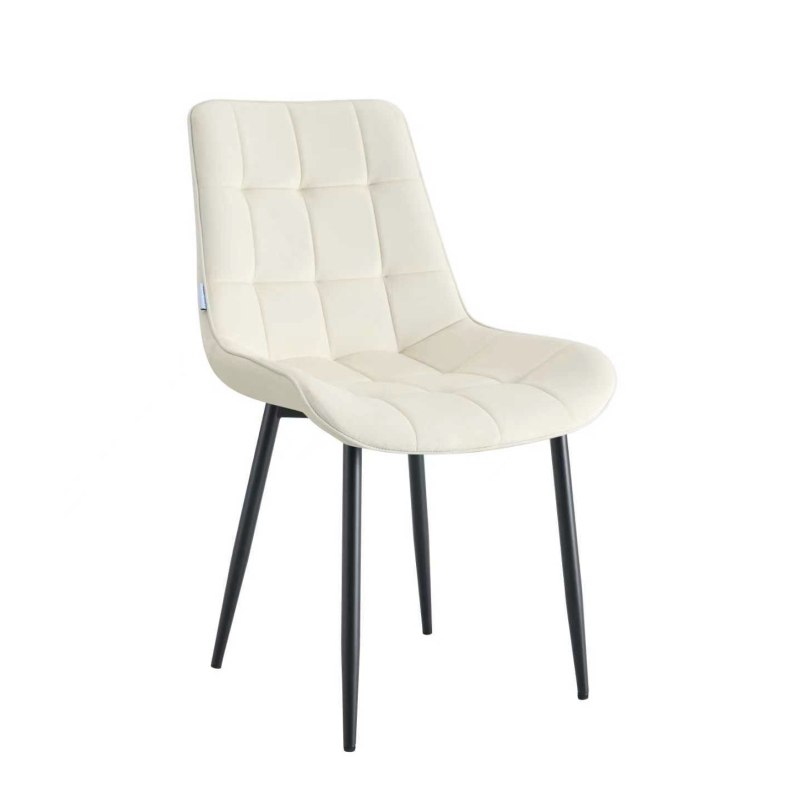 Krzesło Cherry tkanina Welur tapicerowane noga metalowa