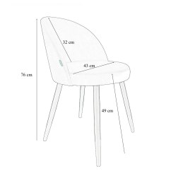 Krzesło TRIX tkanina Welur noga metalowa
