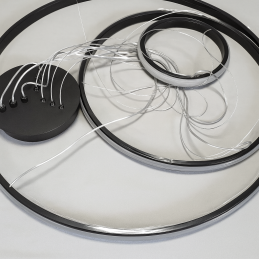 Lampa nowoczesna LED wisząca sufitowa pierścienie AT60-3KSL-BLACK