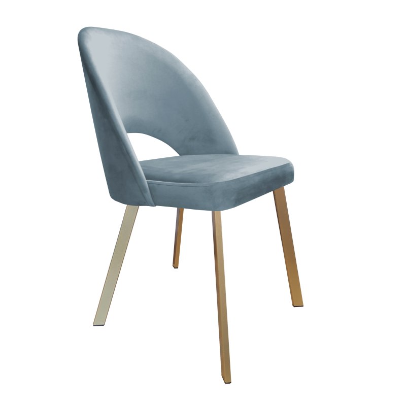 Krzesło Polo tkanina welur, nogi metalowe