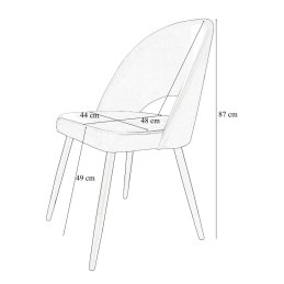 Krzesło Polo tkanina welur, nogi metalowe