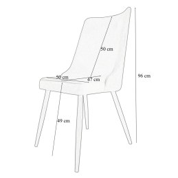 Krzesło Victor tkanina Welur noga metalowa