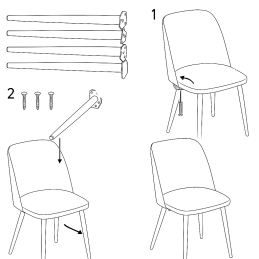 Krzesło GOYA welur z metalowymi nogami
