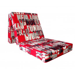 Materac składany CITY czerwony 195x60x15 z torbą