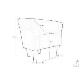 Fotel Milo tapicerka eko-skóra, podłokietniki
