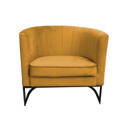 Fotel Glamour welur z metalową podstawą