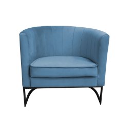 Fotel Glamour welur z metalową podstawą