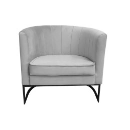 Fotel Glamour welur z metalową podstawą