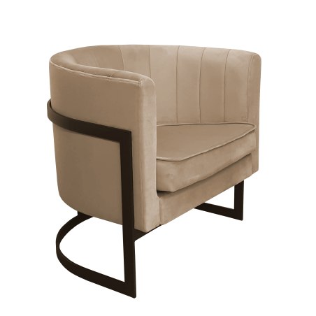 Fotel Glamour welur z metalową podstawą