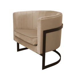 Fotel Glamour welur z metalową podstawą