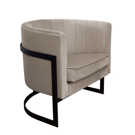 Fotel Glamour welur z metalową podstawą