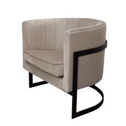 Fotel Glamour welur z metalową podstawą