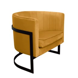 Fotel Glamour welur z metalową podstawą