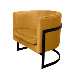 Fotel Glamour welur z metalową podstawą