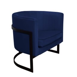 Fotel Glamour welur z metalową podstawą