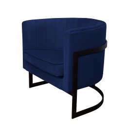 Fotel Glamour welur z metalową podstawą