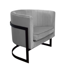 Fotel Glamour welur z metalową podstawą