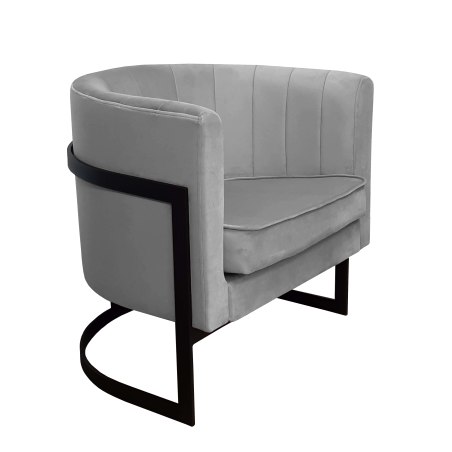 Fotel Glamour welur z metalową podstawą