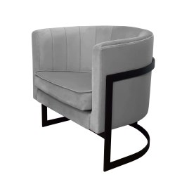 Fotel Glamour welur z metalową podstawą