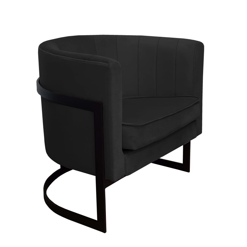 Fotel Glamour welur z metalową podstawą