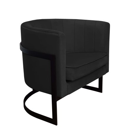 Fotel Glamour welur z metalową podstawą