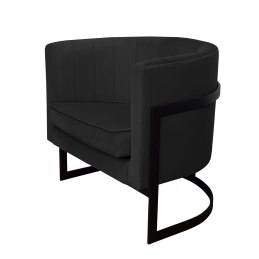 Fotel Glamour welur z metalową podstawą