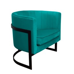 Fotel Glamour welur z metalową podstawą