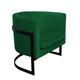 Fotel Glamour welur z metalową podstawą