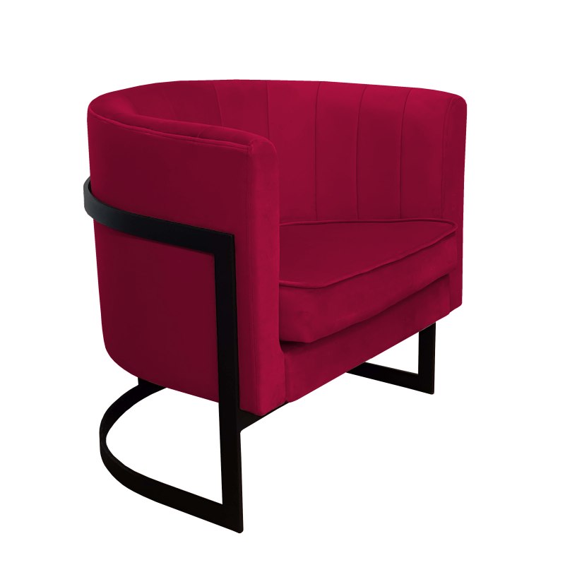 Fotel Glamour welur z metalową podstawą