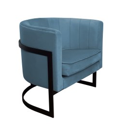 Fotel Glamour welur z metalową podstawą