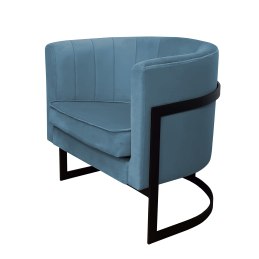 Fotel Glamour welur z metalową podstawą