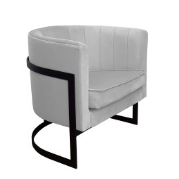 Fotel Glamour welur z metalową podstawą