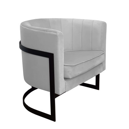 Fotel Glamour welur z metalową podstawą