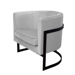 Fotel Glamour welur z metalową podstawą