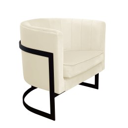 Fotel Glamour welur z metalową podstawą